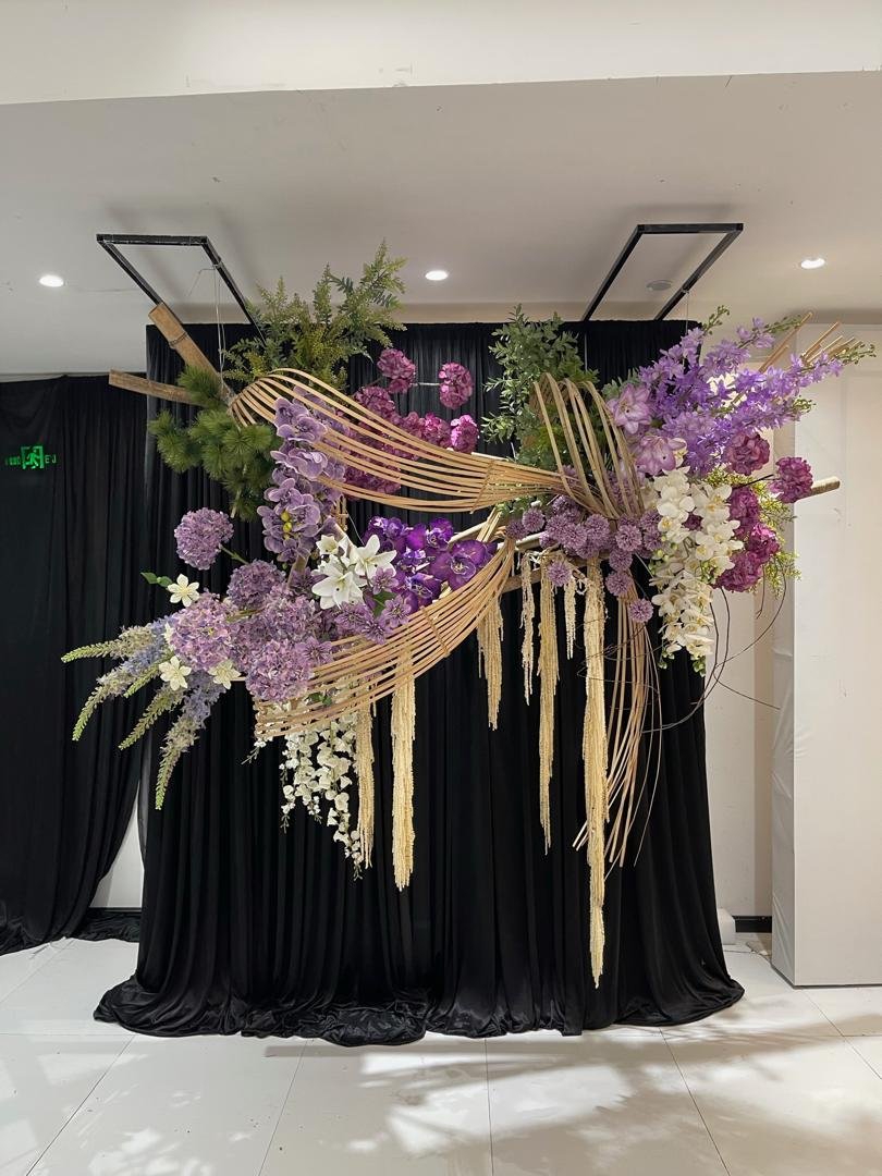 Floral Backdrop Setup